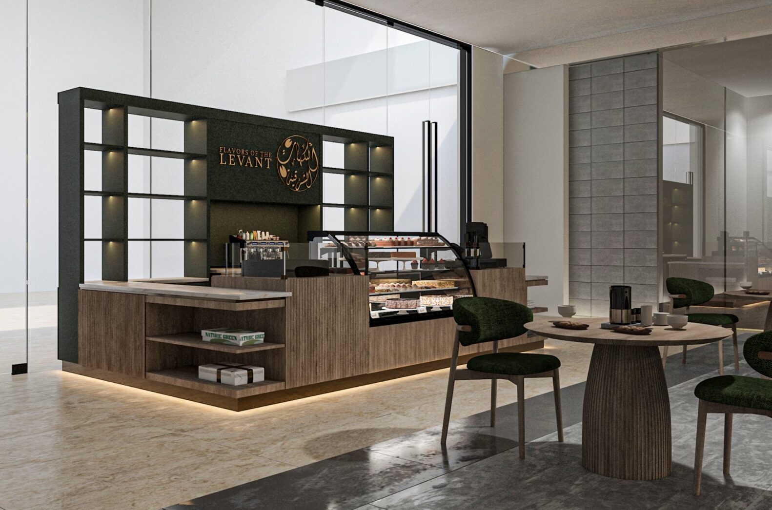 Sweet Levant kiosk interior at Deerfield Mall Abu Dhabi